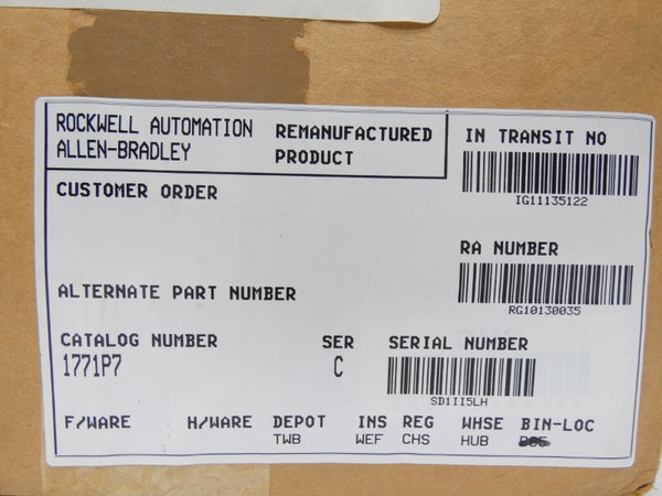 ALLEN BRADLEY 1771-P7 SER. C 120/220V 2.00/1.30A REMAN