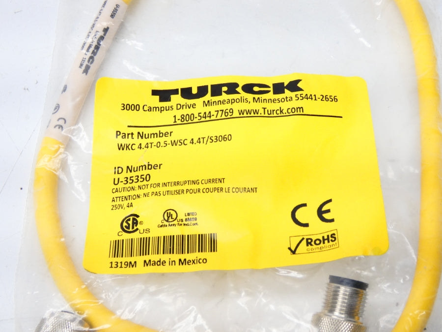 TURCK WKC4.4T-0.5-WSC4.4T/S3060 U-35350 250V 4A NSMP