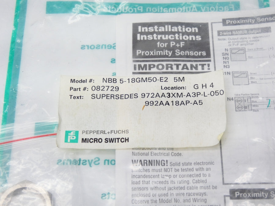 PEPPERL+FUCHS NBB5-18GM50-E2 82729 10-30VDC NSMP