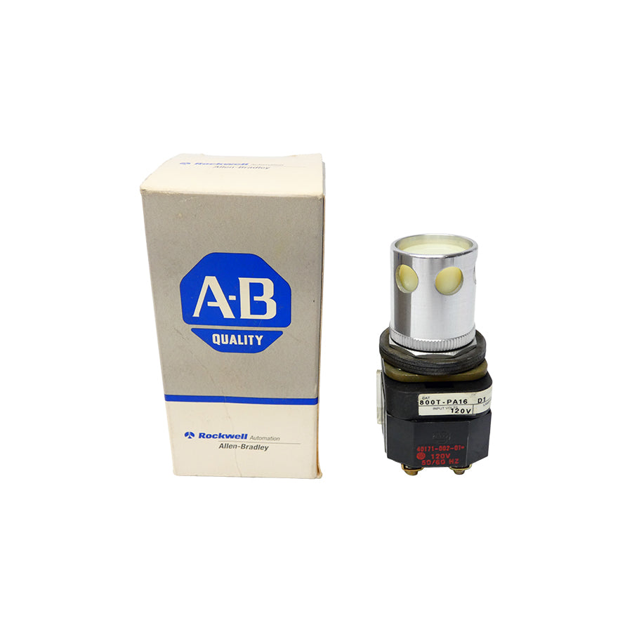 ALLEN BRADLEY 800T-PA16WD1 SER. T 120V WHITE (GY/BL) NSMP