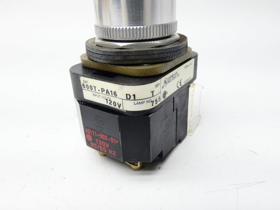 ALLEN BRADLEY 800T-PA16WD1 SER. T 120V WHITE (GY/BL) NSMP