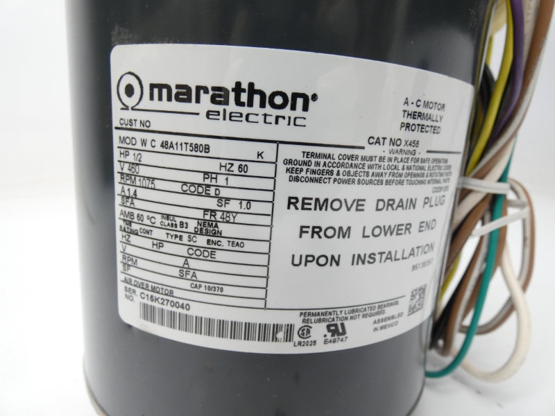 MARATHON ELECTRIC 48A11T580BK 460V 1.4A NSNP