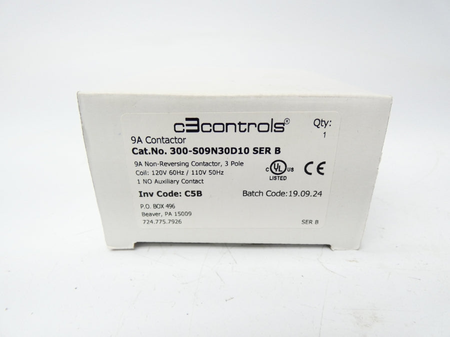 C3 CONTROLS 300-S09N30D10 SER. B 120/110V 9A NSMP