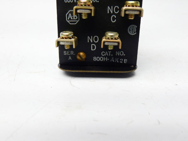 ALLEN BRADLEY 800H-AK2B SER. A (WH/BL) NSMP