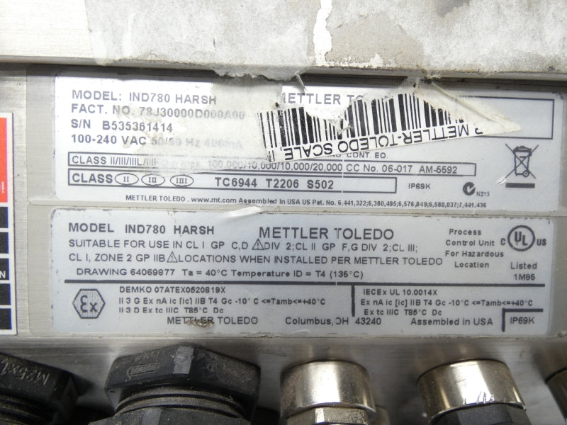 METTLER TOLEDO IND780HARSH 100-240VAC UNMP