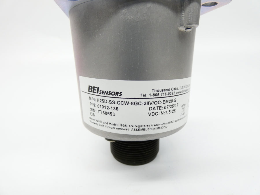 BEI H25D-SS-CCW-8GC-28V/OC-EM20-S 01012-136 7.5-28VDC NSNP