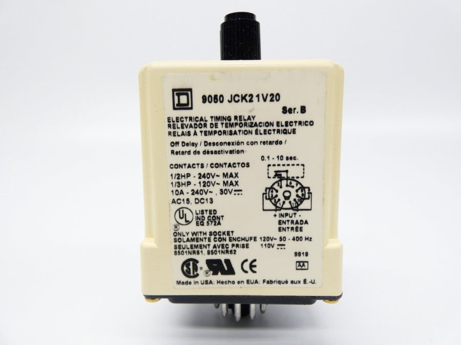 SQUARE D 9050JCK21V20 SER. B 110/120V 0.1-10S NSMP