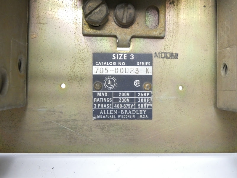 ALLEN BRADLEY 705-DOD23 SER. K 110-120V UNMP