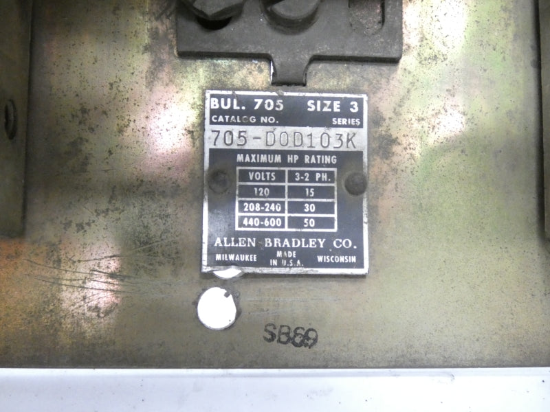 ALLEN BRADLEY 705-DOD103 SER. K 440-480V UNMP