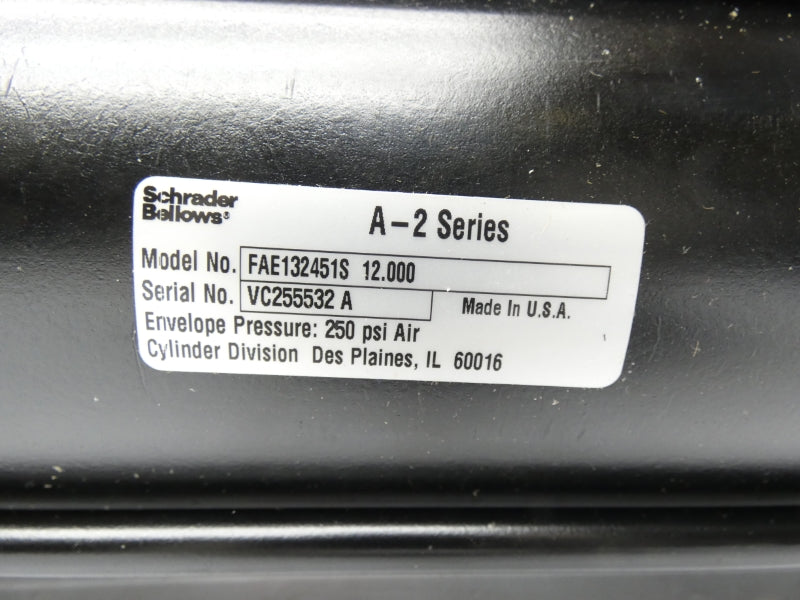 SCHRADER BELLOWS FAE132451S12.000 SER. A-2 250PSI 12.000 NSNP
