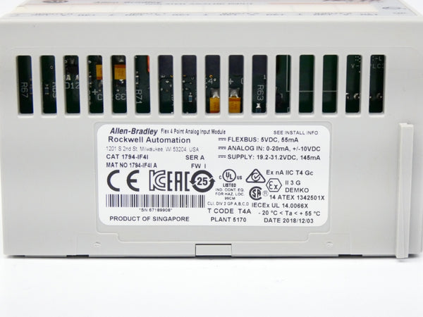 INDUSTRIAL SPARE PART 1794-IF4I SER. A F/W I 19.2-31.2VDC NSMP