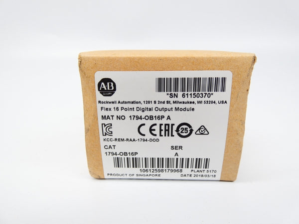 INDUSTRIAL SPARE PART 1794-OB16P SER. A DATE: 2018 NSFS