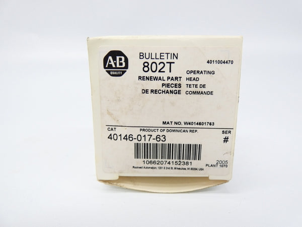 INDUSTRIAL SPARE PART 40146-017-63 SER. # (WH) NSMP
