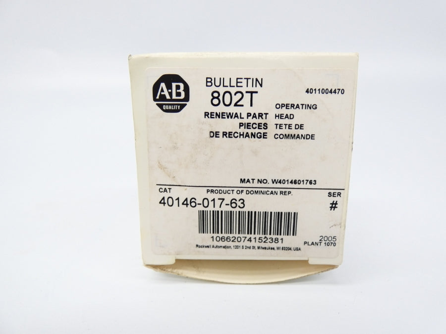 INDUSTRIAL SPARE PART 40146-017-63 SER. # (WH) NSMP
