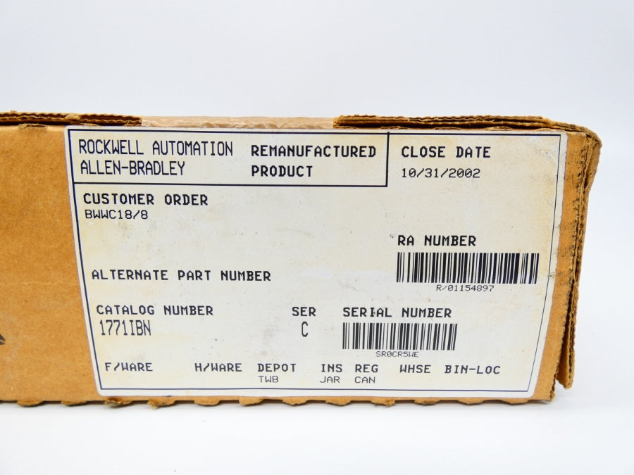 INDUSTRIAL SPARE PART 1771-IBN SER. C DATE: 2002 REMAN