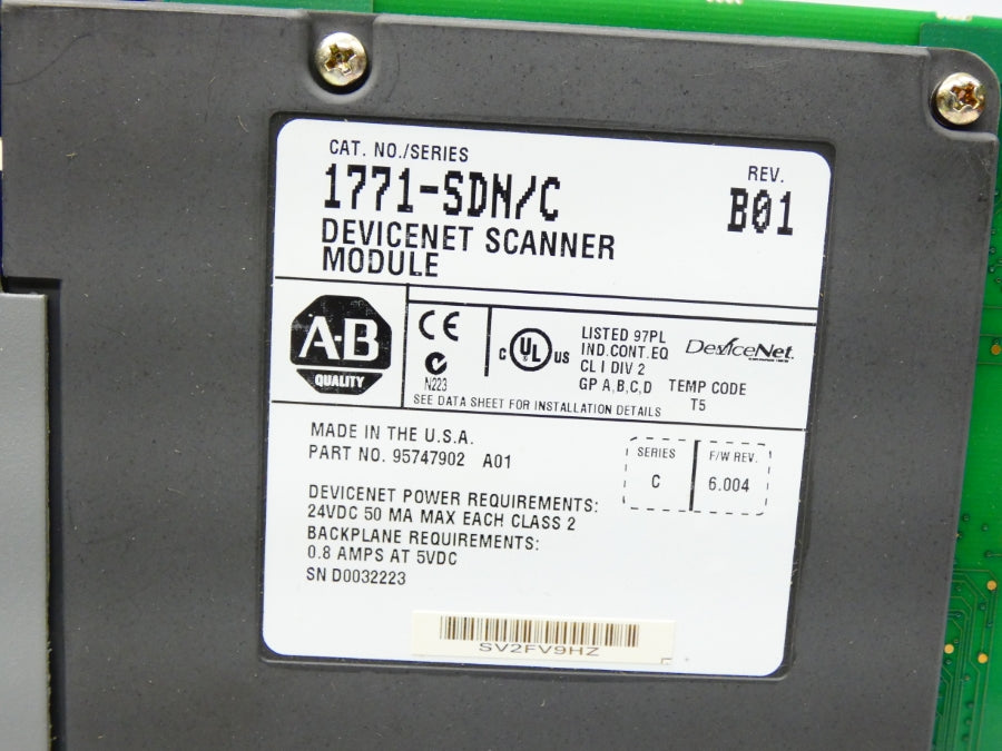 INDUSTRIAL SPARE PART 1771-SDN SER. C REV. B01 F/W 6.004 24VDC NSMP