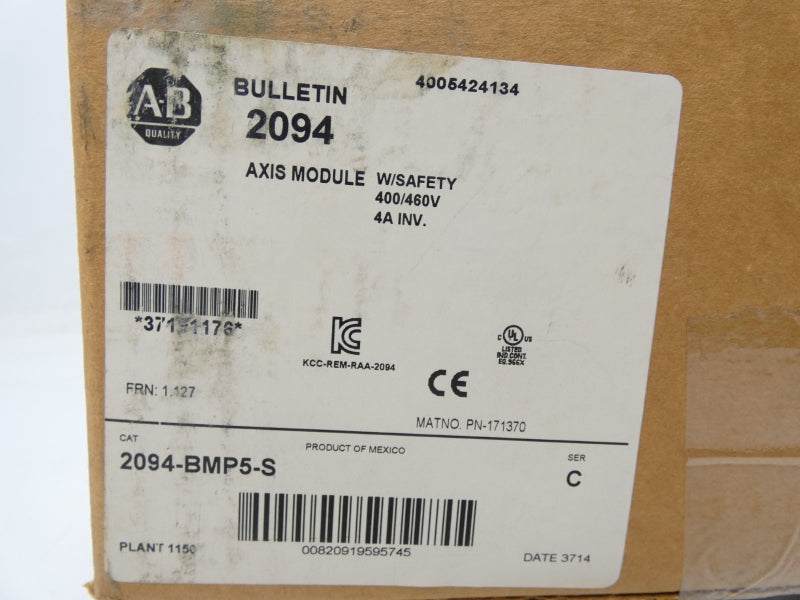 ALLEN BRADLEY 2094-BMP5-S SER. C F/W 1.127 400/460V 4A NSMP