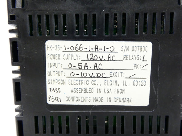 SIMPSON HK-35-1-066-1-A-1-0 120VAC 0-5A NSMP