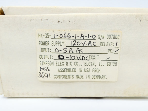 SIMPSON HK-35-1-066-1-A-1-0 120VAC 0-5A NSMP