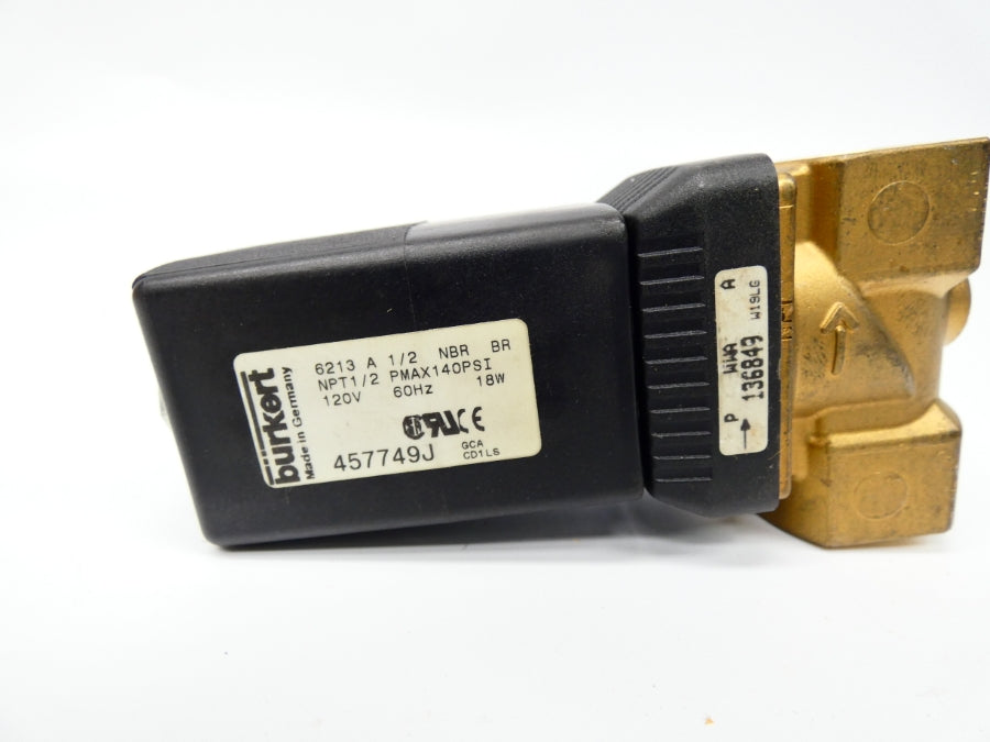BURKERT 6213A1/2NBRBR 457749J 120V 140PSI 1/2" NSMP