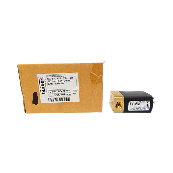 BURKERT 0330C1/8FKMBR 00450297 120V 145PSI 1/4" NSMP