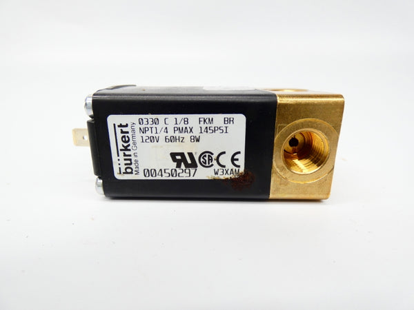 BURKERT 0330C1/8FKMBR 00450297 120V 145PSI 1/4" NSMP