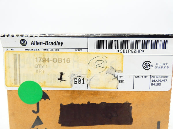 INDUSTRIAL SPARE PART 1794-OB16 SER. A REV. G01 DATE: 1997 NSFS