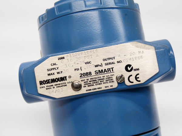 ROSEMOUNT 2088A1S22A1Q4C6 10.5-36VDC 0-30PSI NSNP