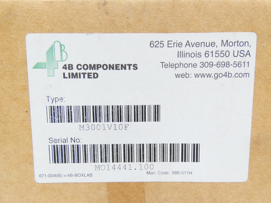 4B COMPONENTS LIMITED M3001V10F NSFS