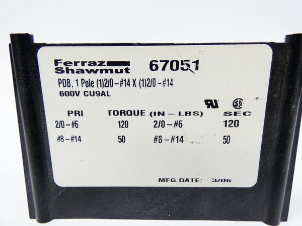 FERRAZ SHAWMUT 67051 600V (AS PICTURED) NSNP