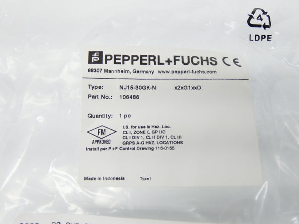 PEPPERL+FUCHS NJ15-30GK-N 106486 NSMP