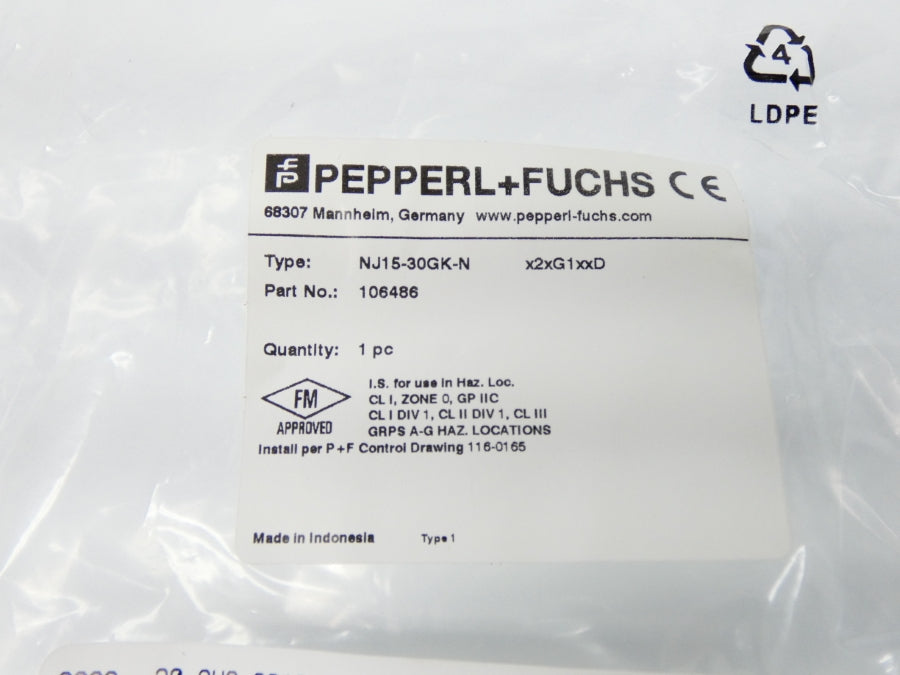 PEPPERL+FUCHS NJ15-30GK-N 106486 NSMP