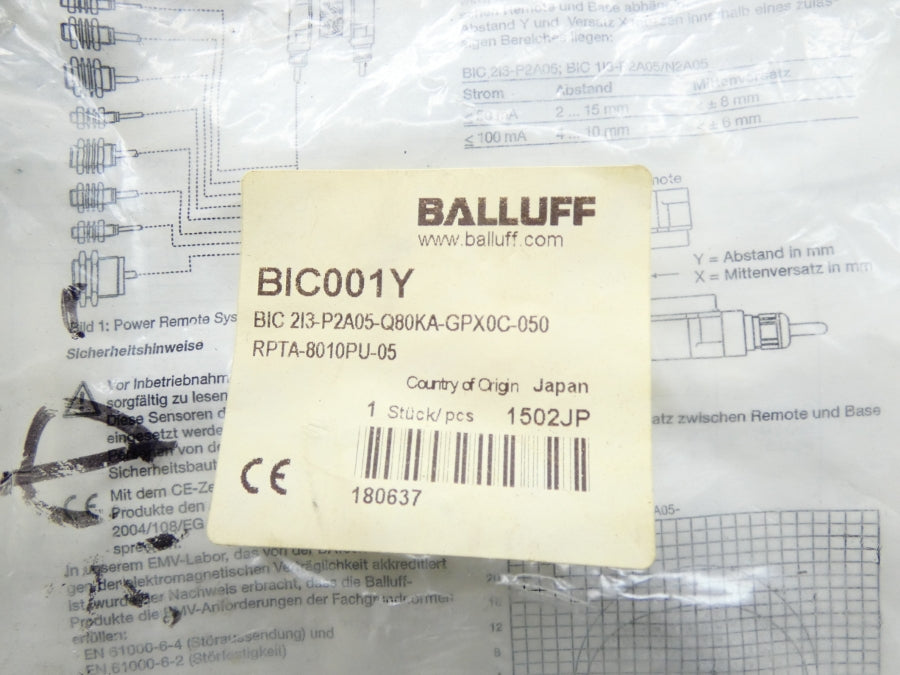 BALLUFF BIC213-P2A05-Q80KA-GPX0C-050 BIC001Y NSMP