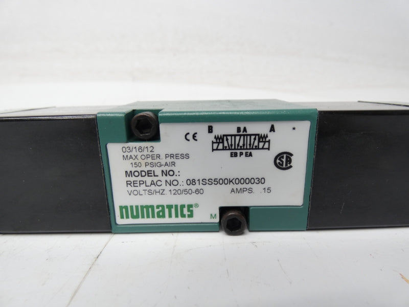 NUMATICS 081SS500K000030 120V 15A 150PSI NSNP