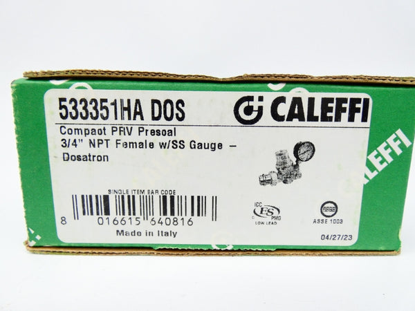 CALEFFI 533351HA 0-100PSI 3/4" NSMP