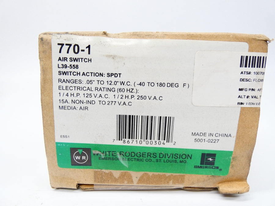 WHITE-RODGERS 770-1 L39-558 277VAC 15A NSFS