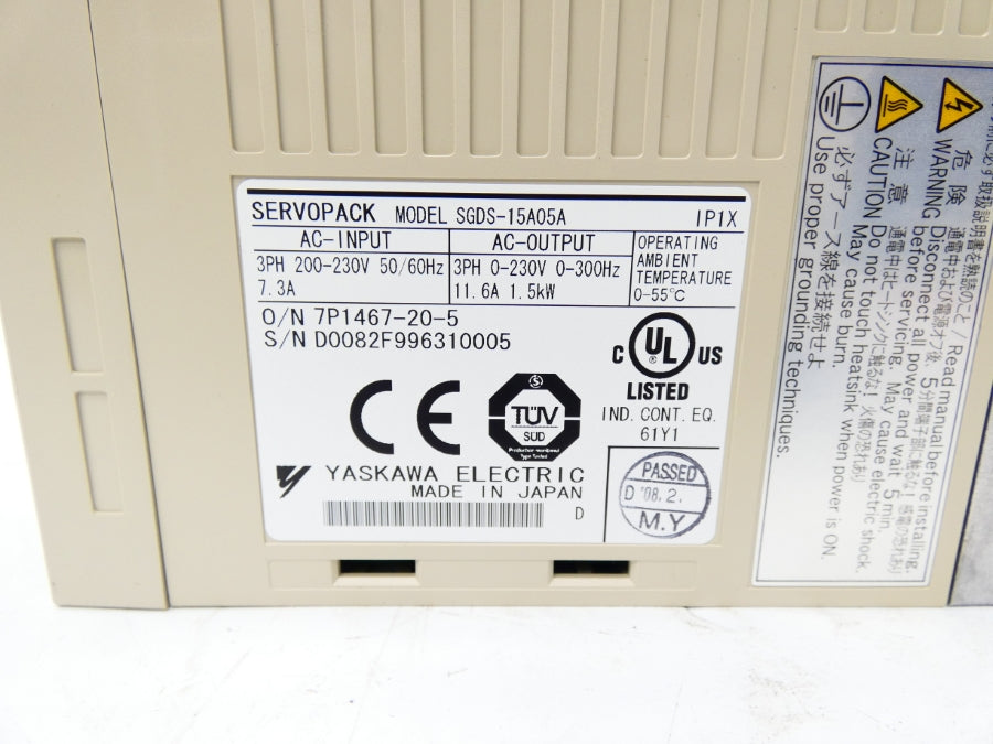YASKAWA SGDS-15A05A 200-230V 7.3A NSMP