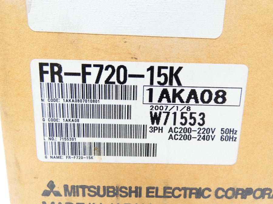 MITSUBISHI FR-F720-15K 200-240VAC 85A NSMP