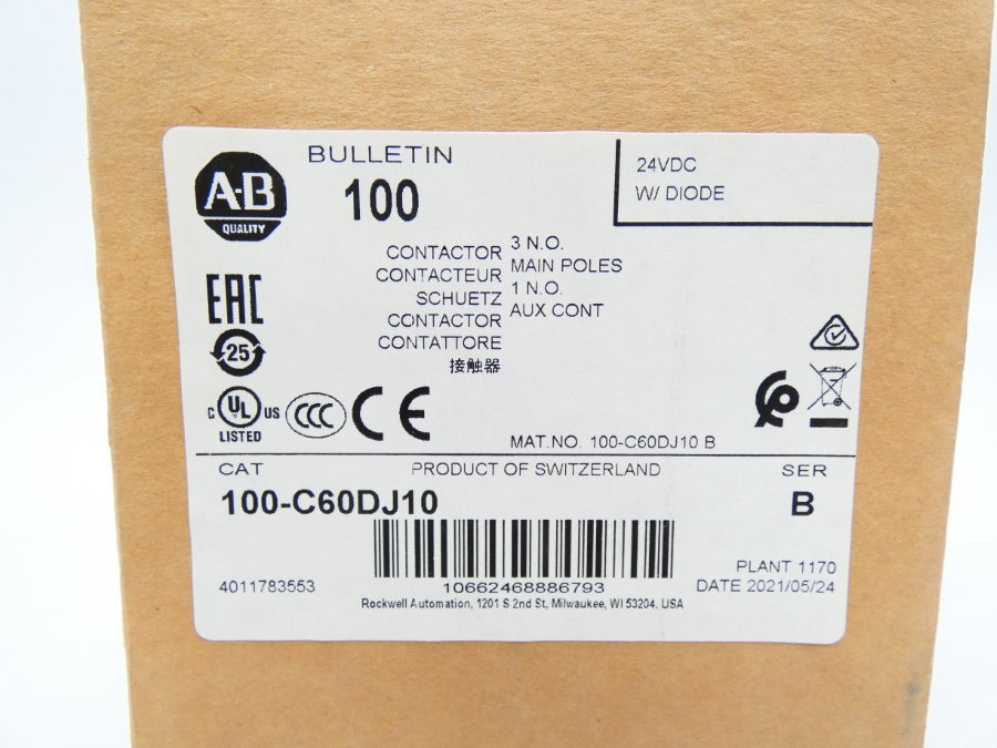 INDUSTRIAL SPARE PART 100-C60DJ10 SER. B 24VDC 100A (BR/WH) NSMP