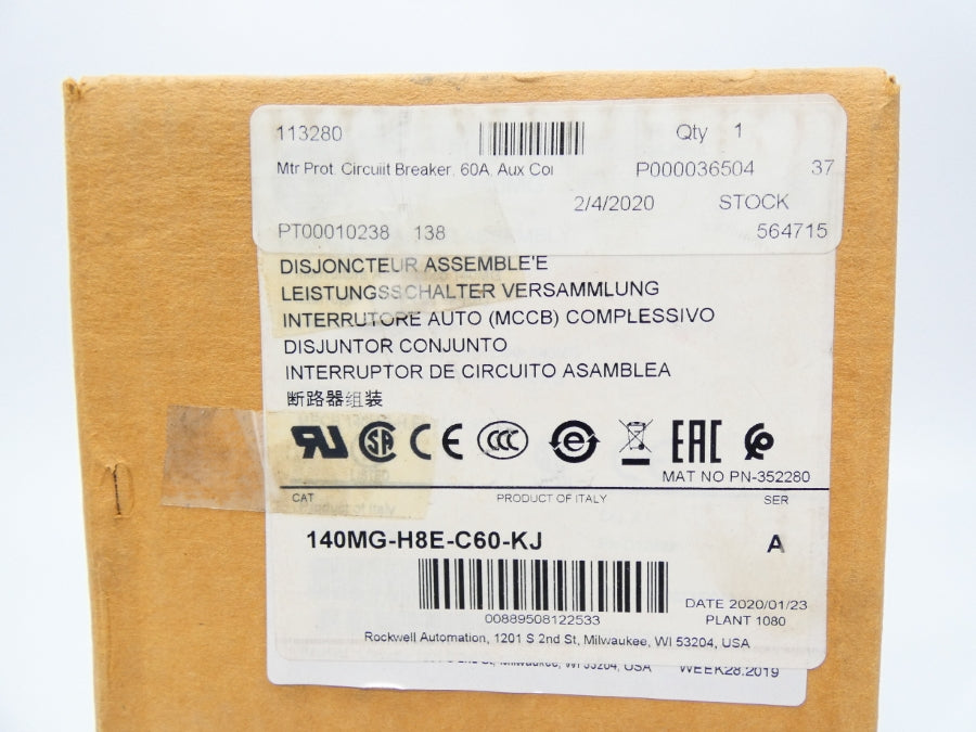 INDUSTRIAL SPARE PART 140MG-H8E-C60-KJ SER. A 480V 60A NSMP