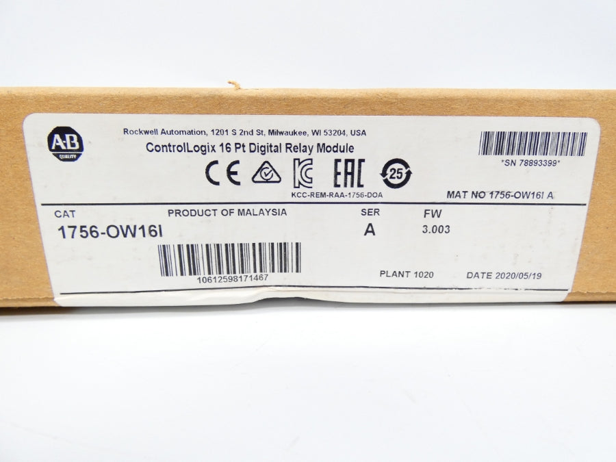 INDUSTRIAL SPARE PART 1756-OW16I SER. A F/W 3.003 DATE: 2020 NSFS