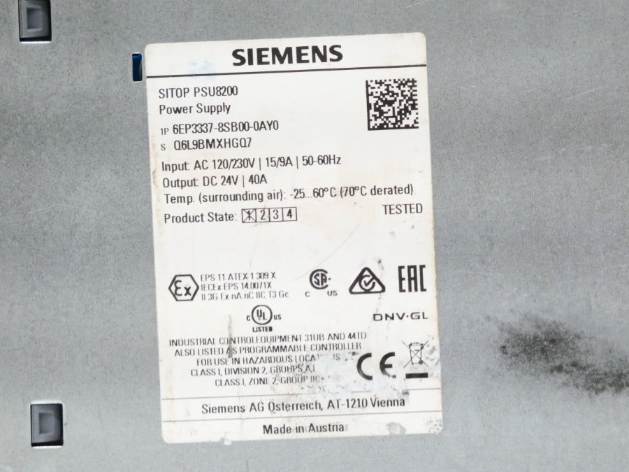 SIEMENS 6EP3337-8SB00-0AY0 120/230V 15/9A UNMP