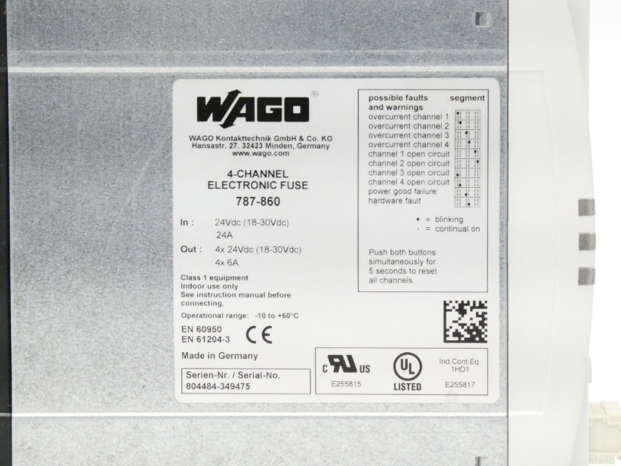 WAGO 787-860 24VDC 24A UNMP