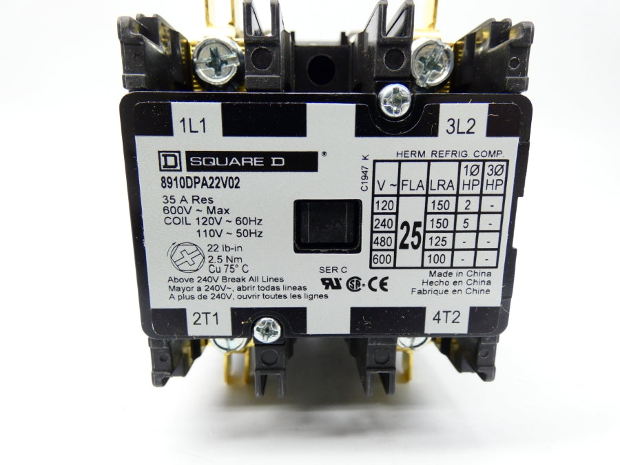 SQUARE D 8910DPA22V02 SER. C 110/120V 35A NSMP