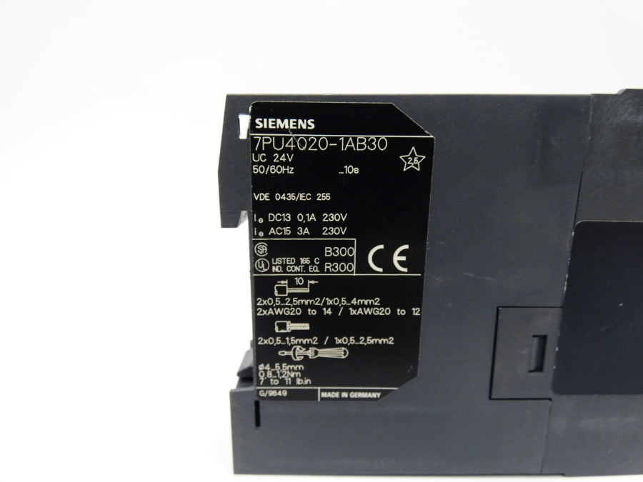 SIEMENS 7PU4020-1AB30 24V 3A 0.5-10S UNMP