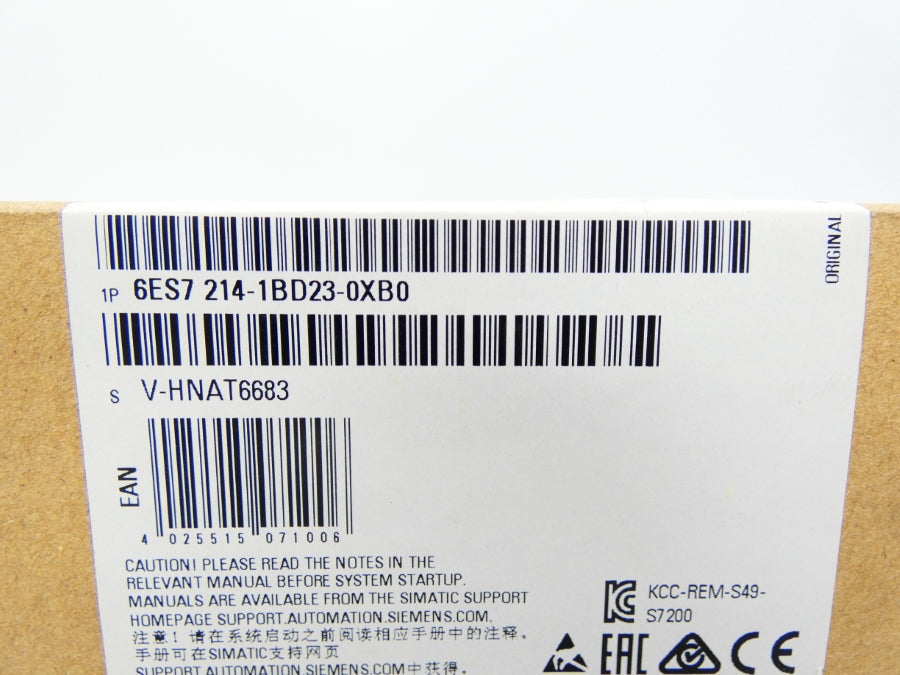 SIEMENS 6ES7214-1BD23-0XB0 F/W 2.0.2 VER. 08 120/230VAC NSFS
