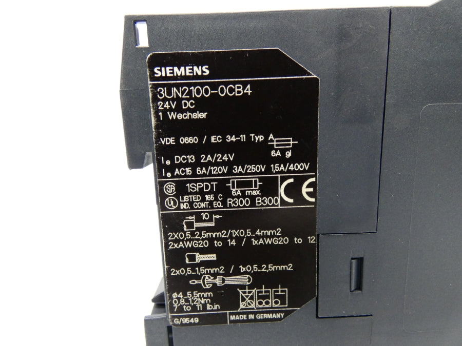 SIEMENS 3UN2100-0CB4 24VDC 6A UNMP