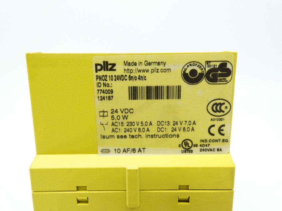 PILZ PNOZ1024VDC6N/04N/C 774009 24VDC 8.0A UNMP