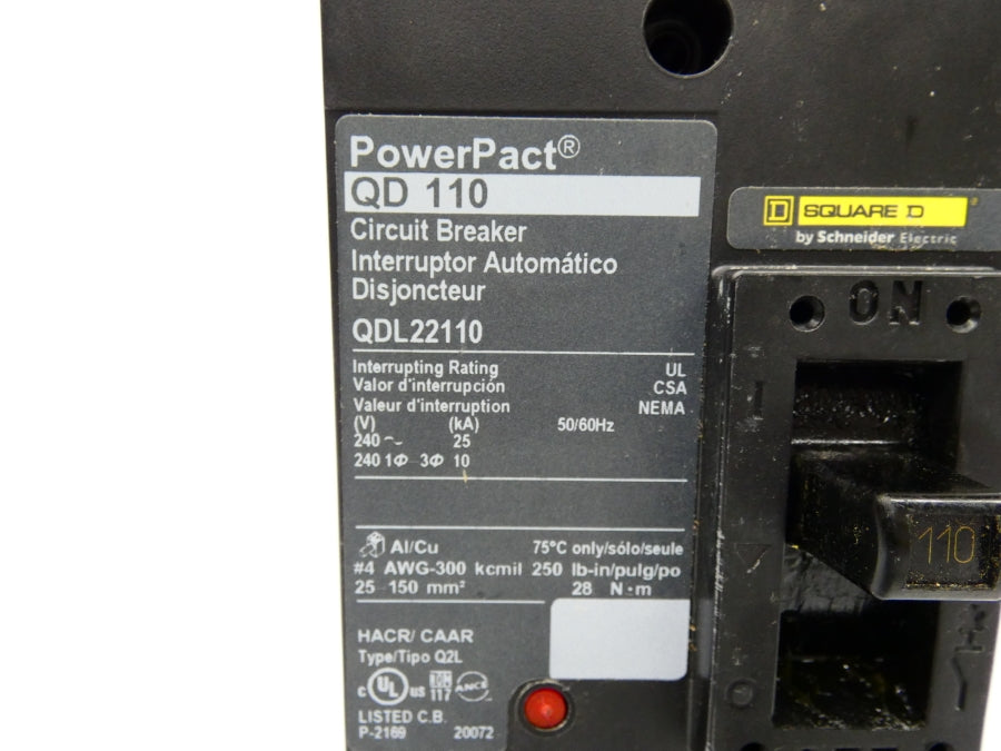 SQUARE D QDL22110 240V 110A NSNP