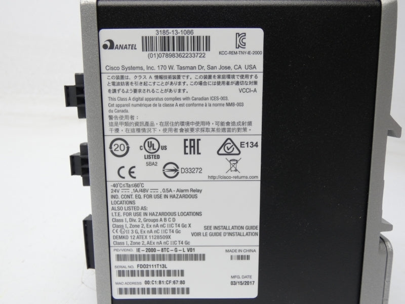 CISCO IE-2000-8TC-G-L NSNP